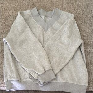 Gray V-Neck Sweatshirt